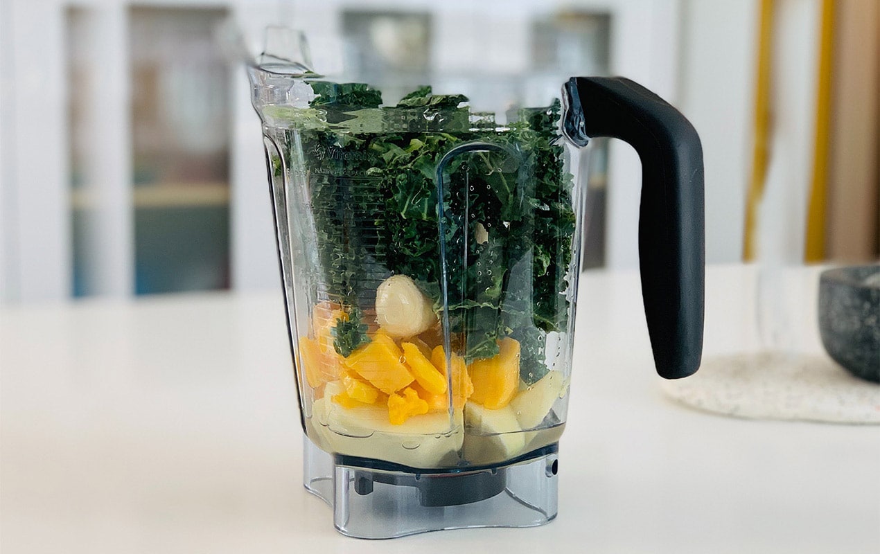 Blender with fruit