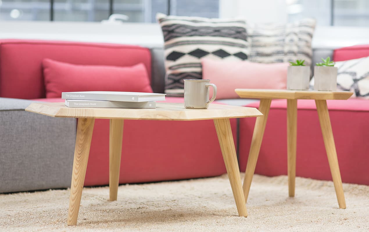 Small coffee tables grouped together