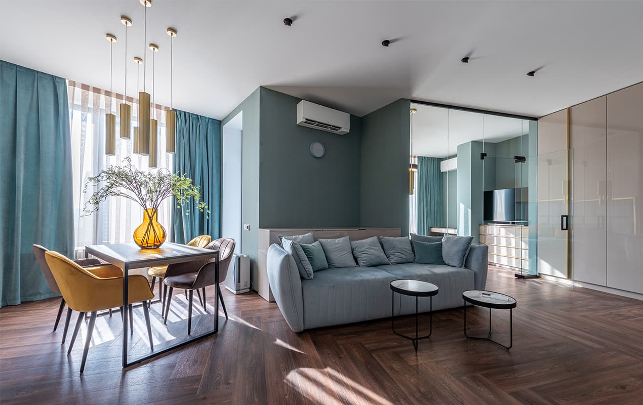 Living room interior with elegant home decor