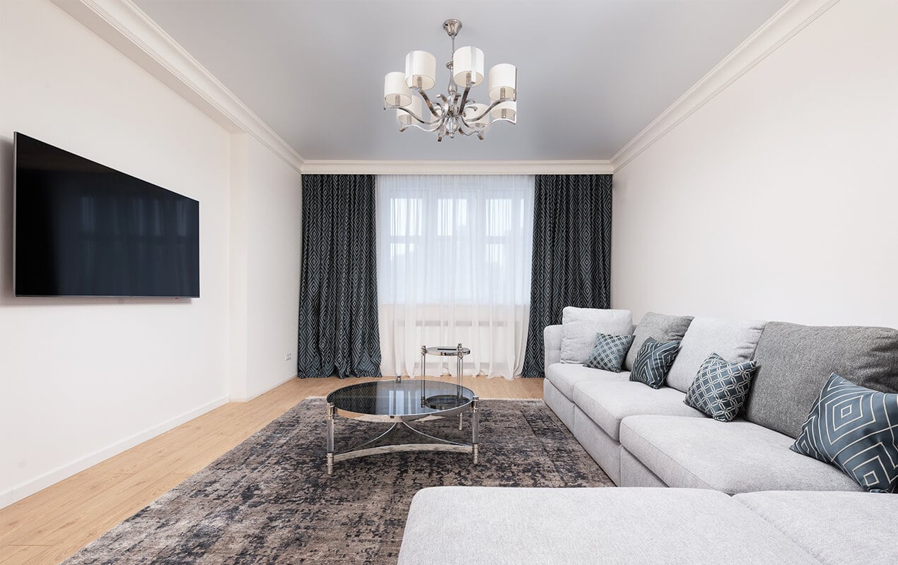 Rectangular Living Room Design with DeCasa Collections
