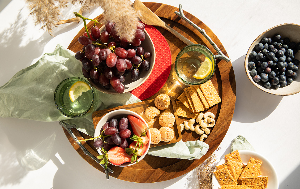 Round Wood Serving Tray by DeCasa Collections