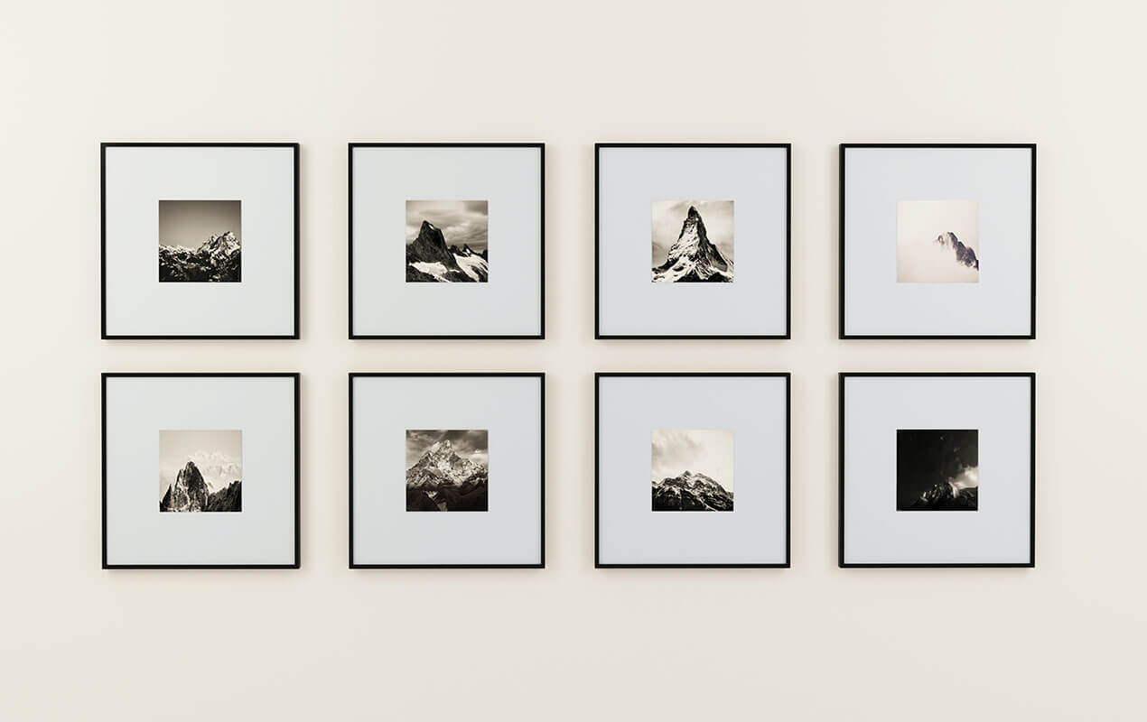 Entire gallery of photos spaced apart evenly