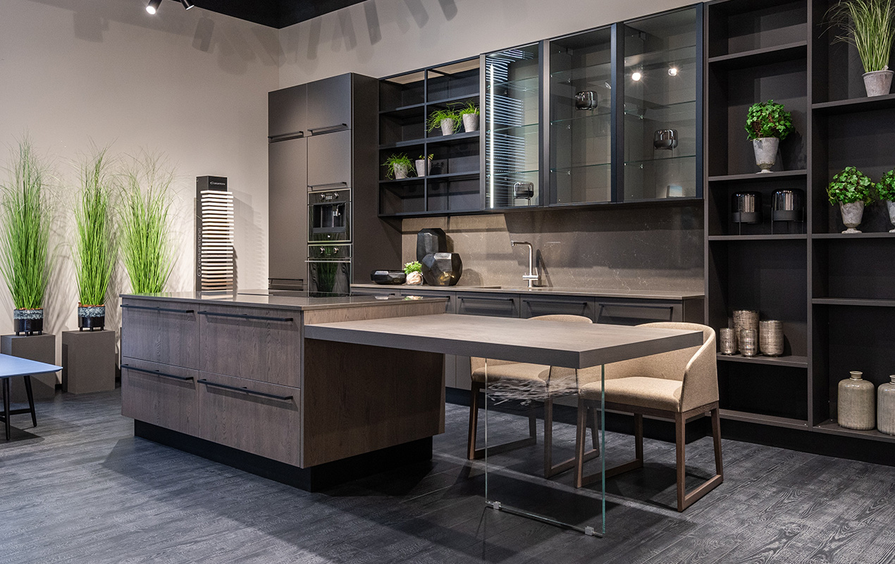 Modern earthy kitchen island by DeCasa Collections