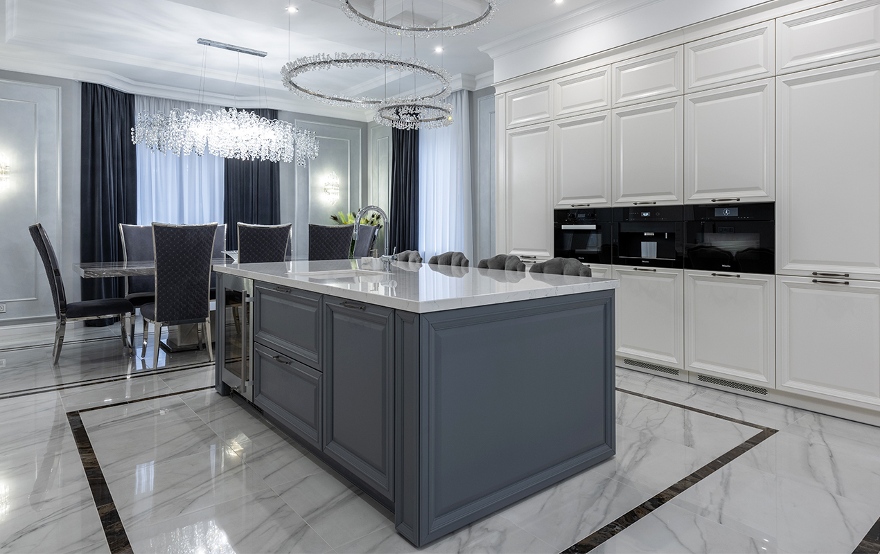 Modern luxe kitchen design by DeCasa Collections