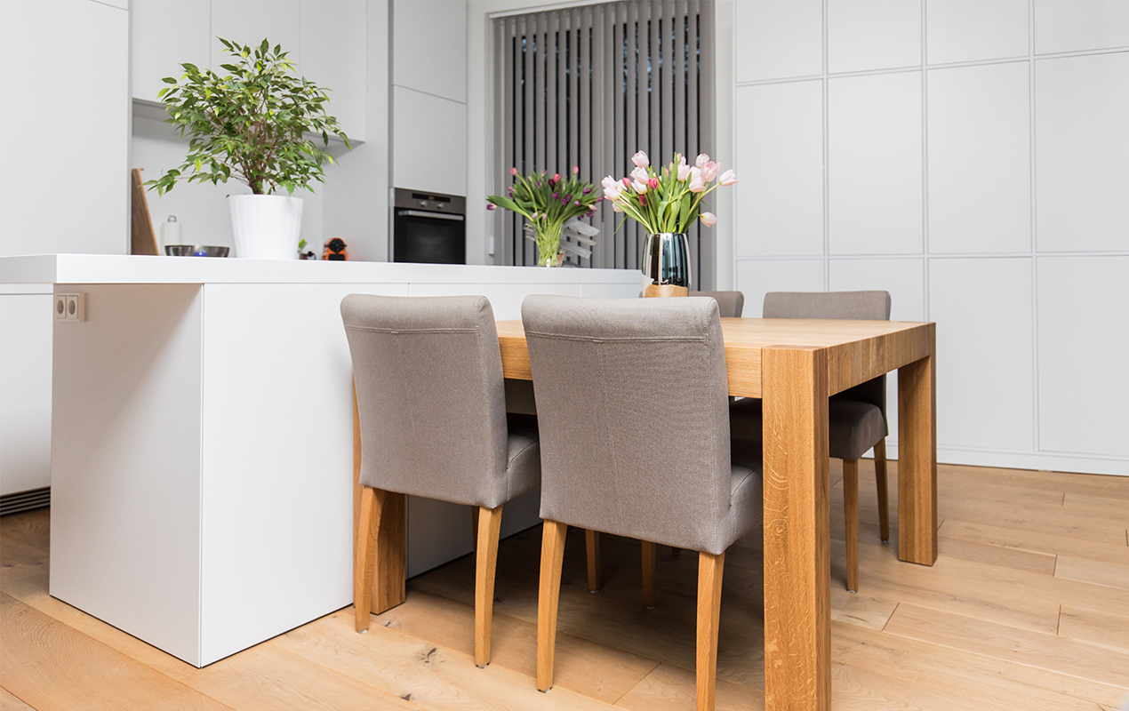 Kitchen island with dining table by DeCasa Collections