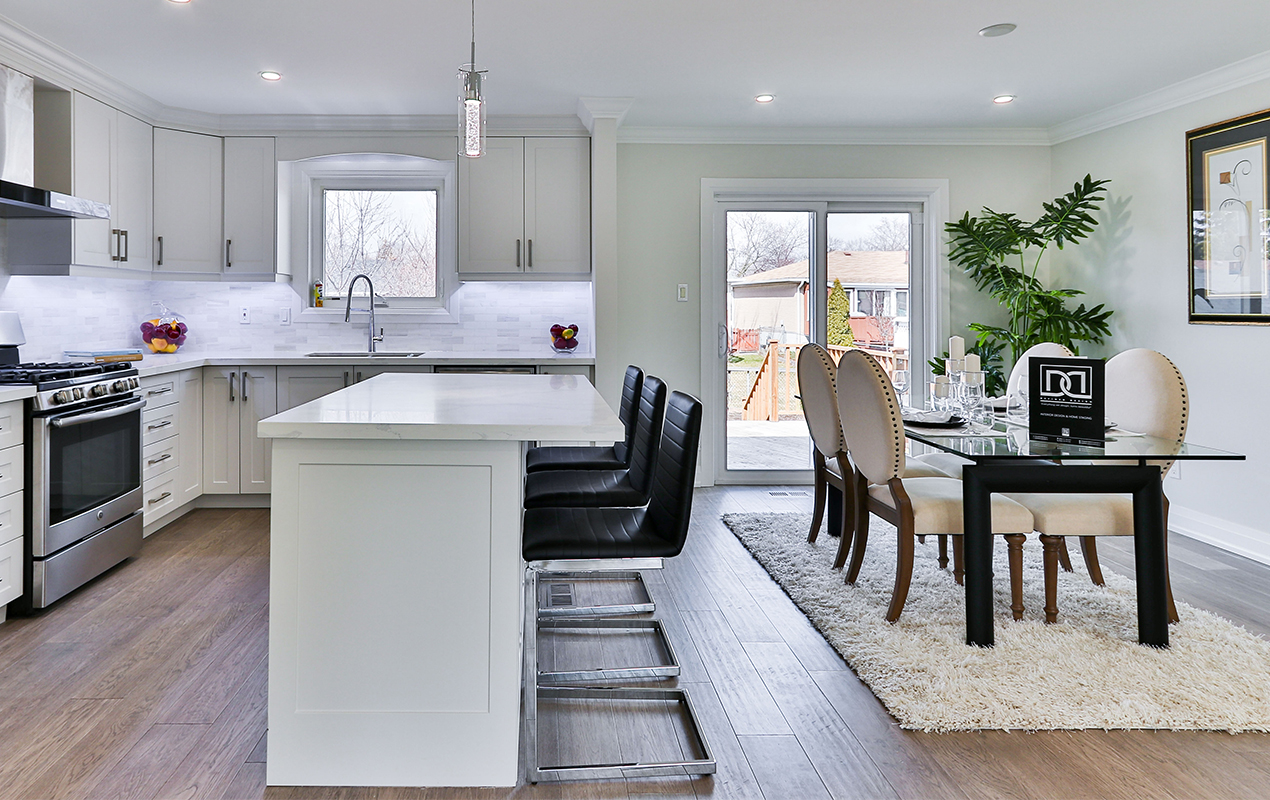 nartow white kitchen island with table by DeCasa Collections 