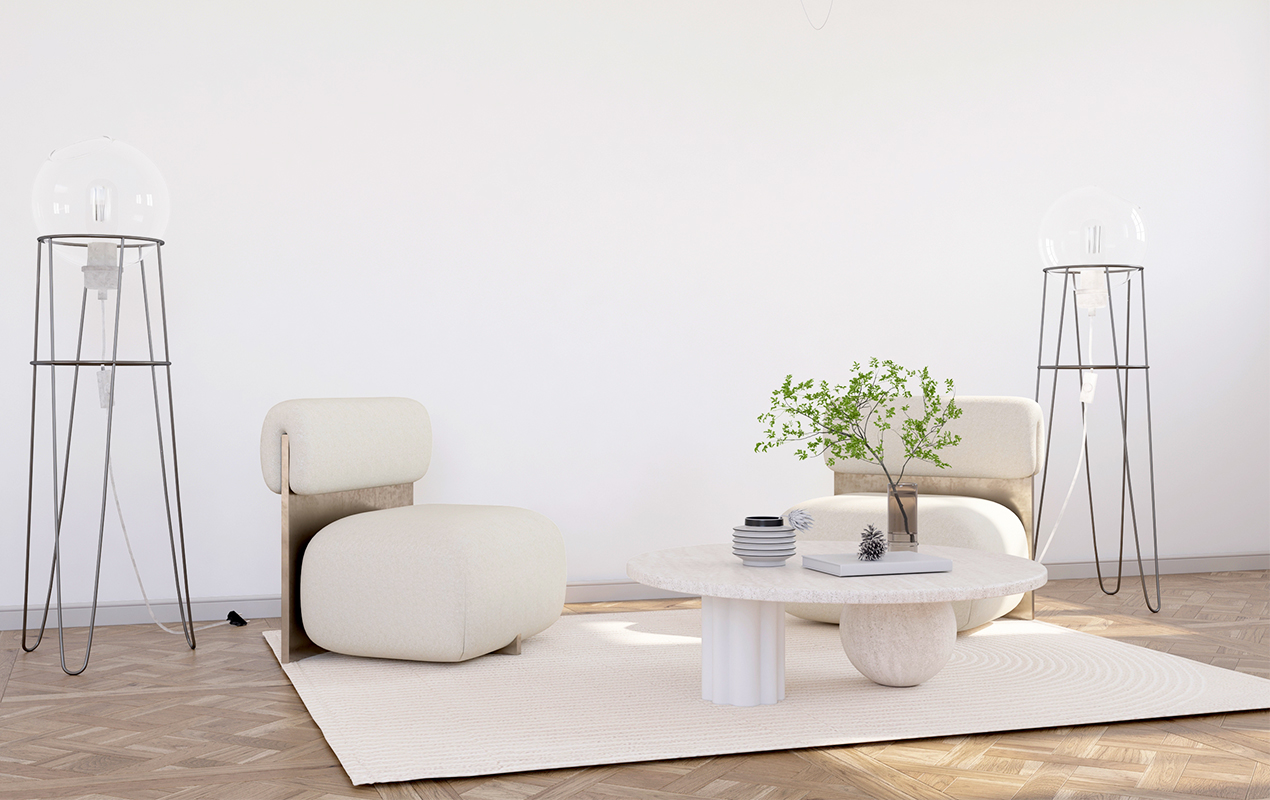 Modern classic interior neutral furniture