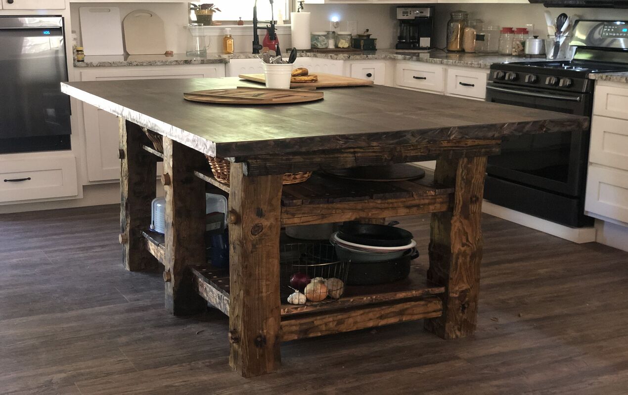 Farmhouse Island of Movable Kitchen Islands