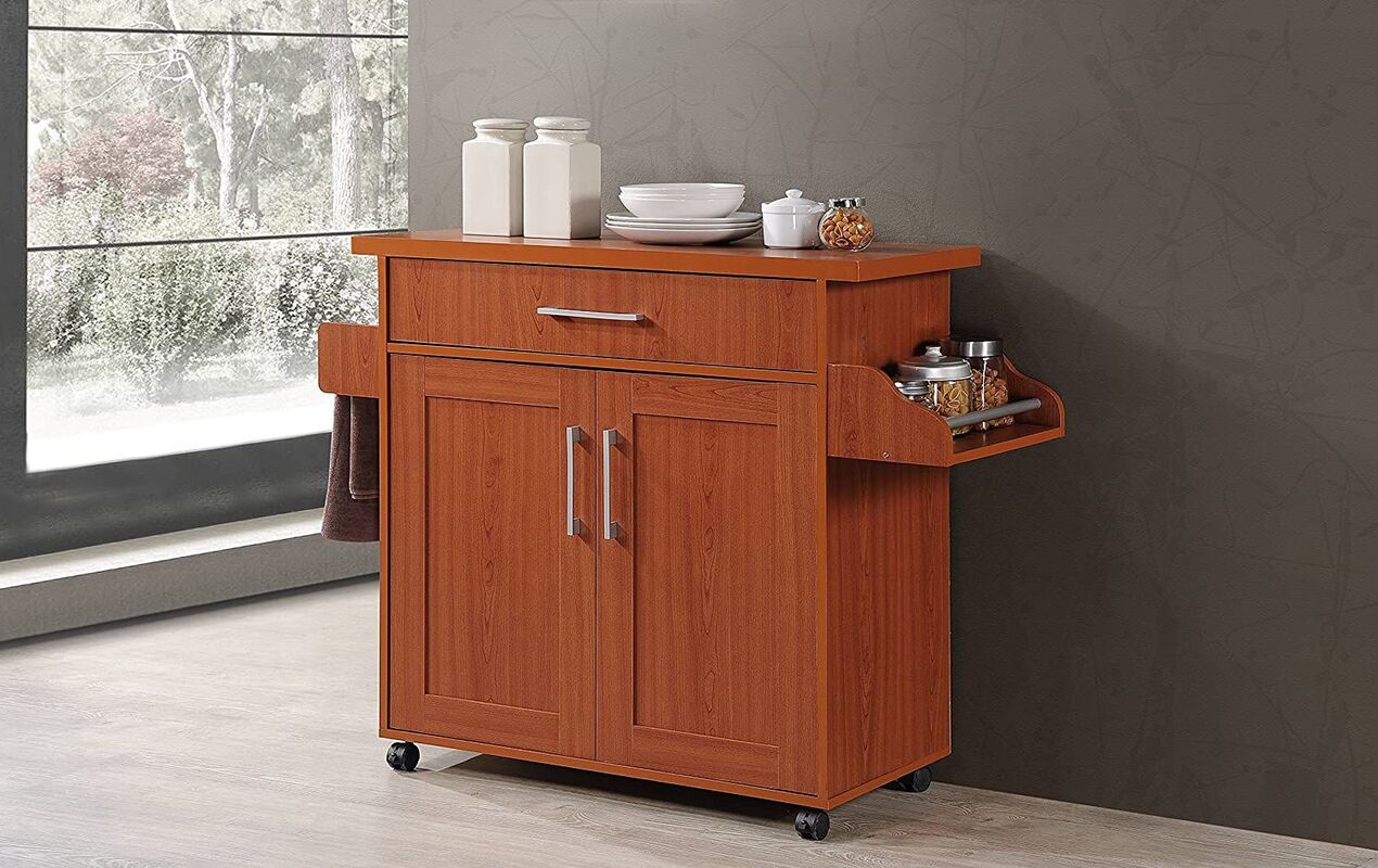 mobile kitchen island with spice rack