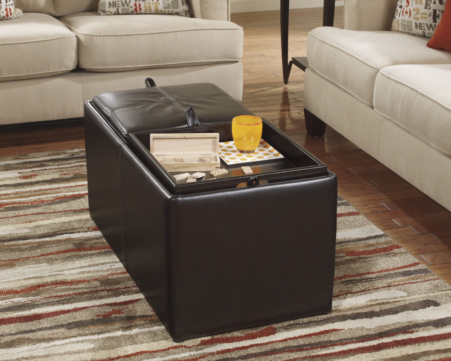 Leather Upholstered Coffee Table
