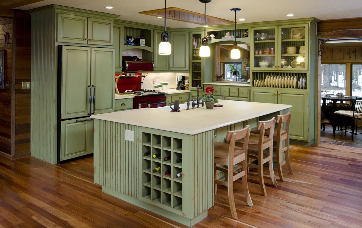 Mint Green Kitchen Island