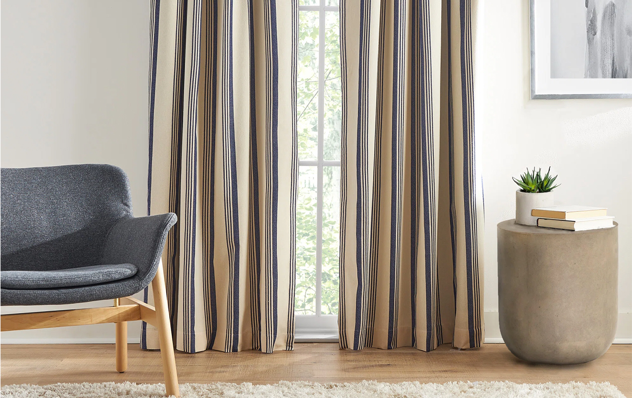 Striped living room curtains