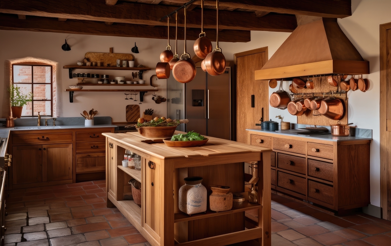 Terracotta kitchen island