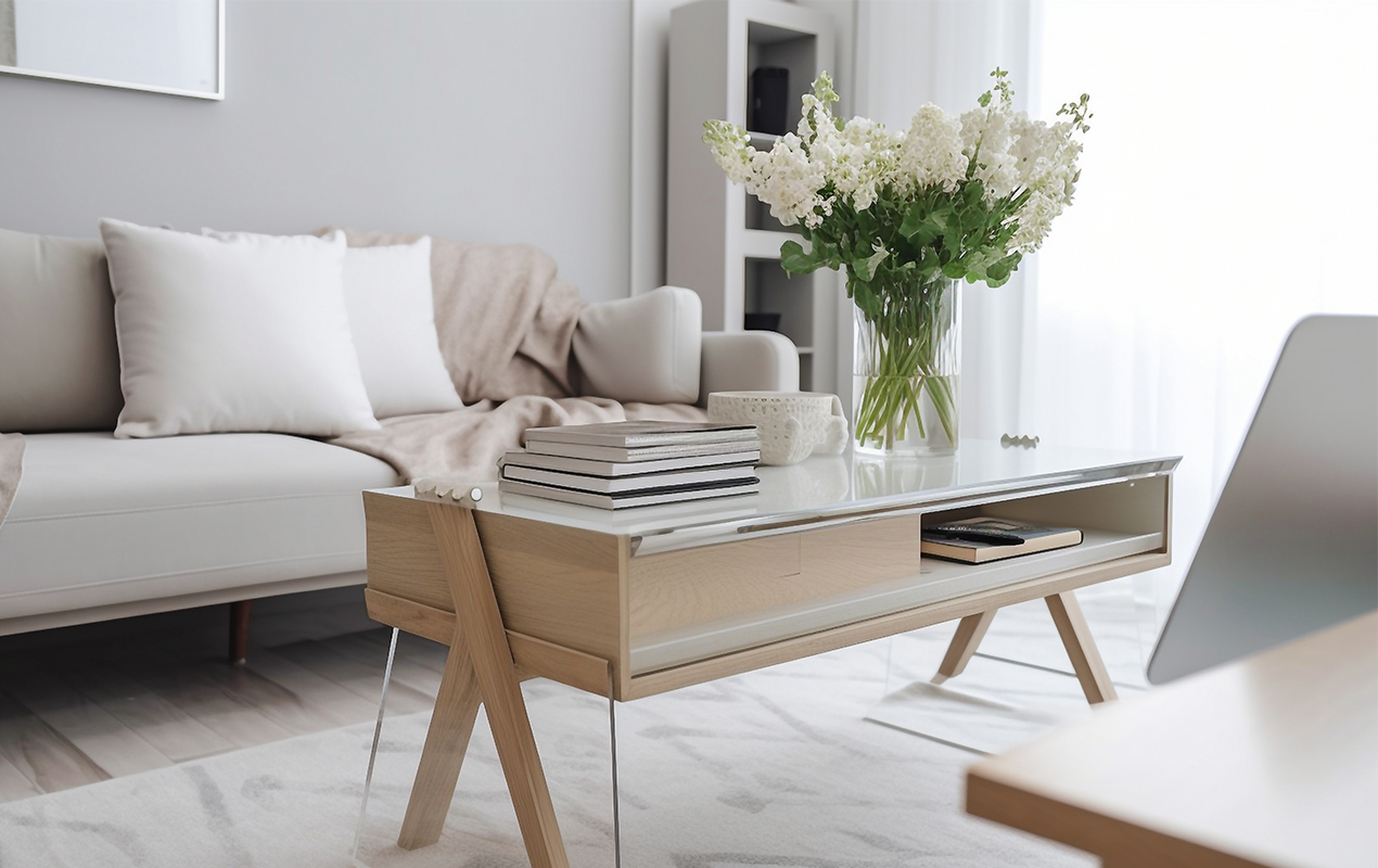 The Wood and White Coffee Table
