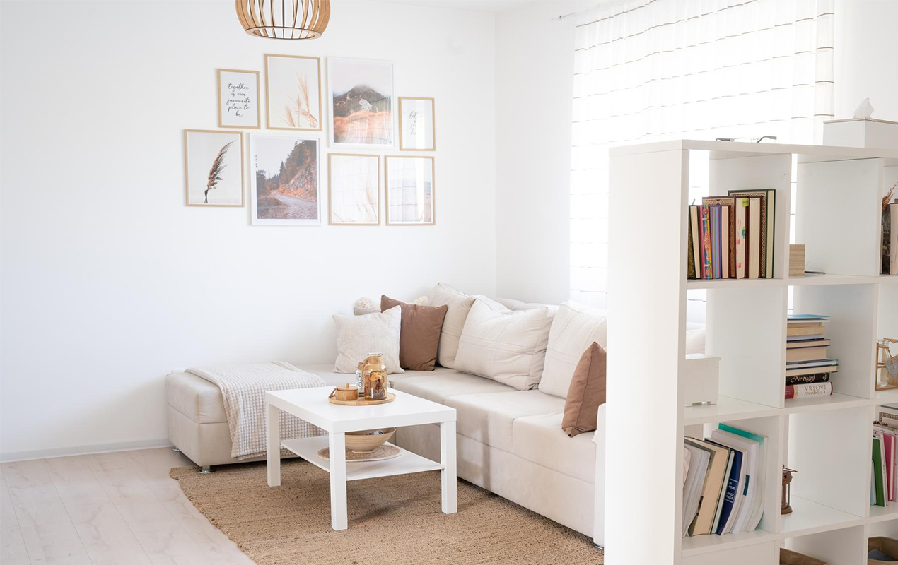 White Rectangle Coffee Table with Storage