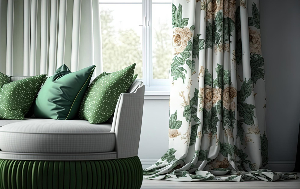 Bold pattern curtains