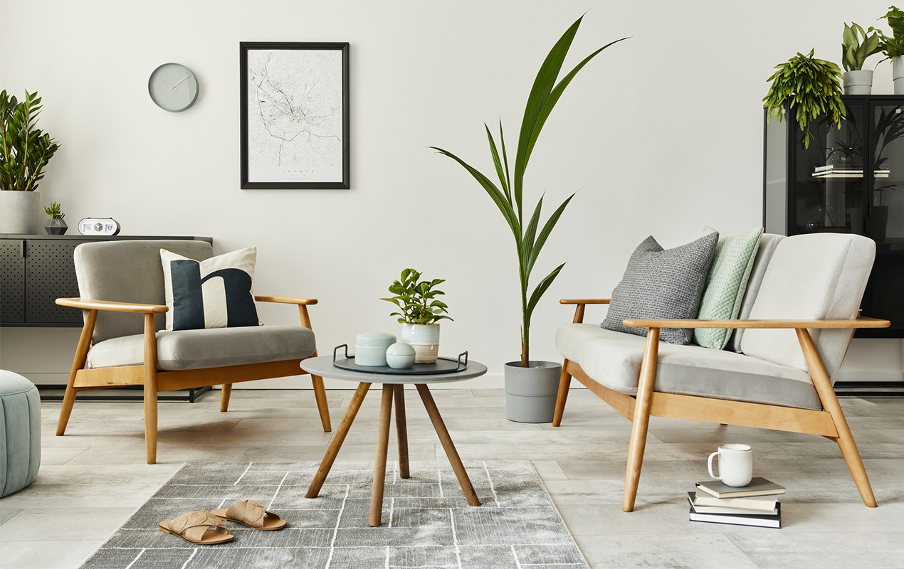Modern retro concept home interior