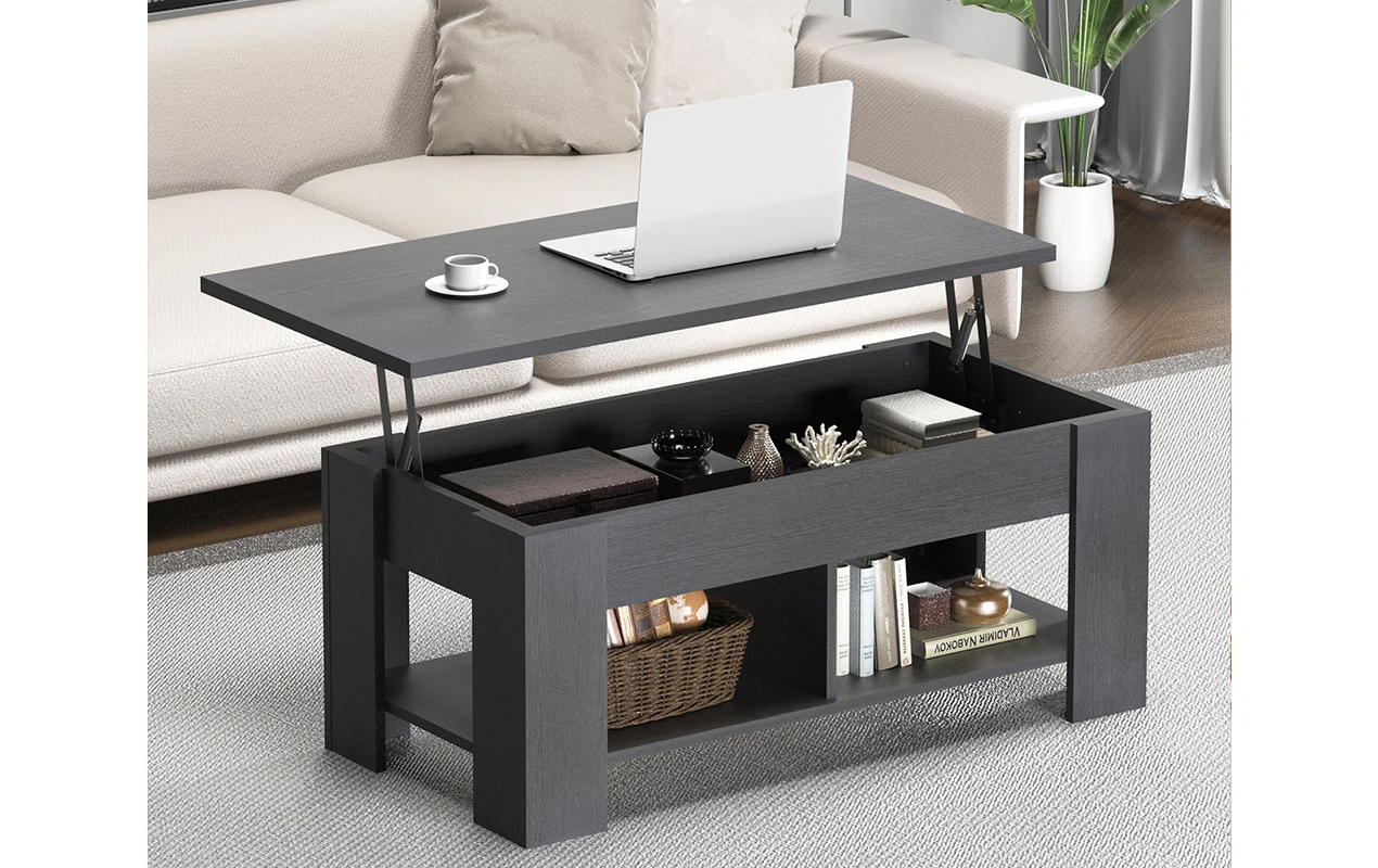 Black lift top coffee table