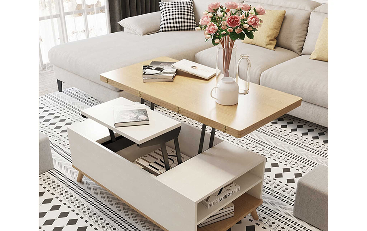 Two tone lift top coffee table