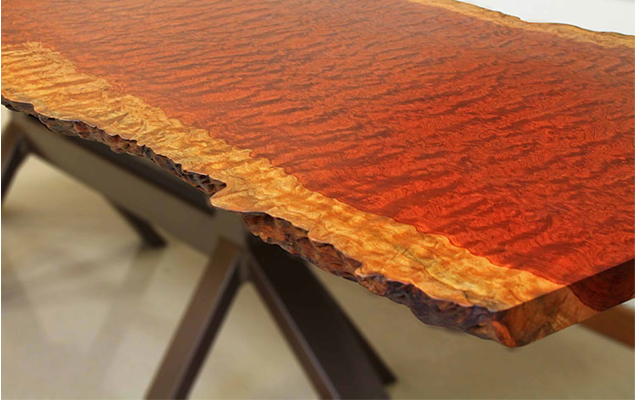 Bubinga pomelle Live Edge coffee Table.