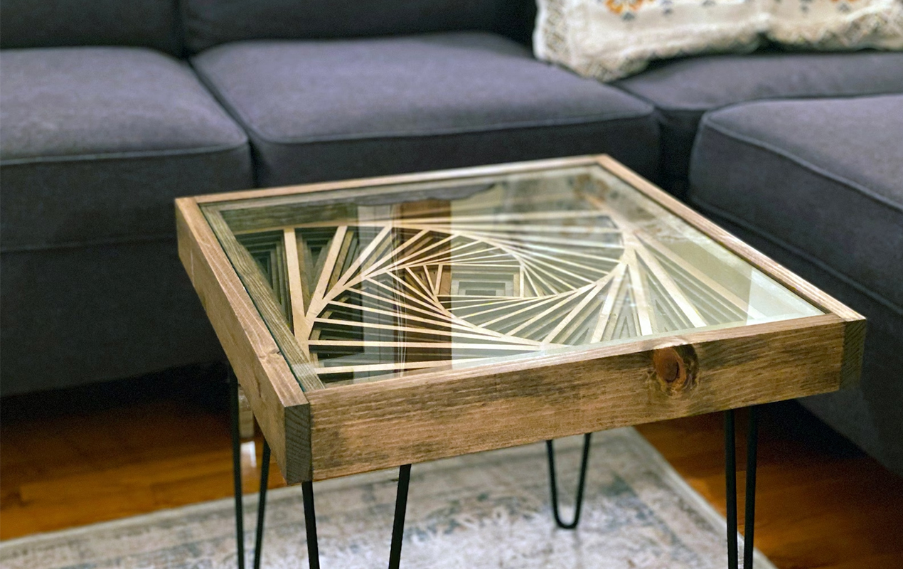 Diy geometric coffee table