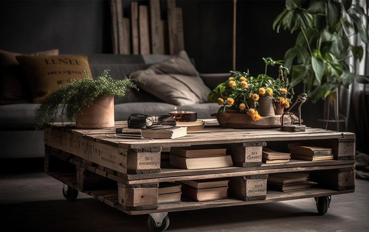 Farmhouse-coffee-table-crate-with-caster-wheels