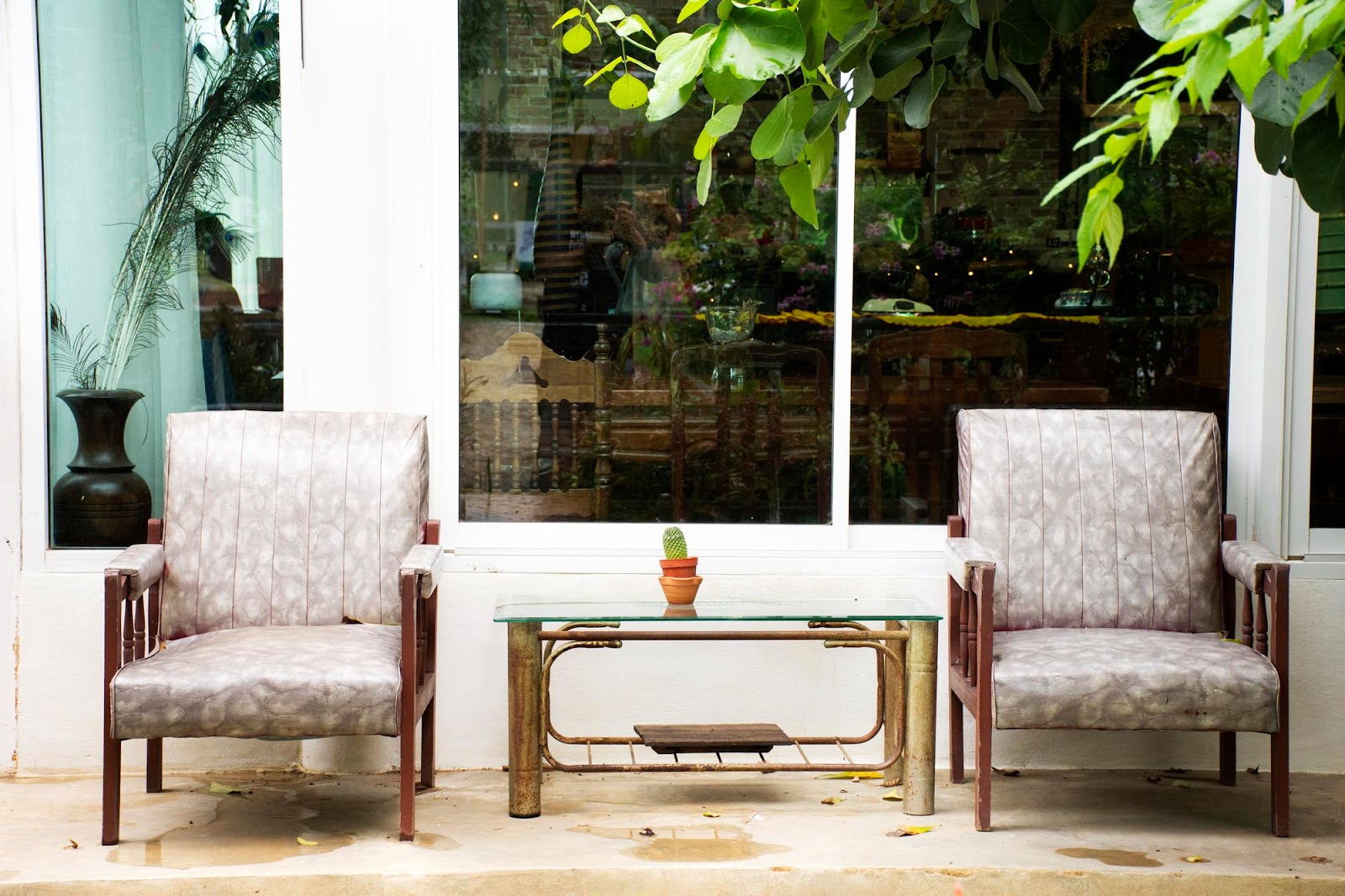 Glass Top Outdoor Coffee Table