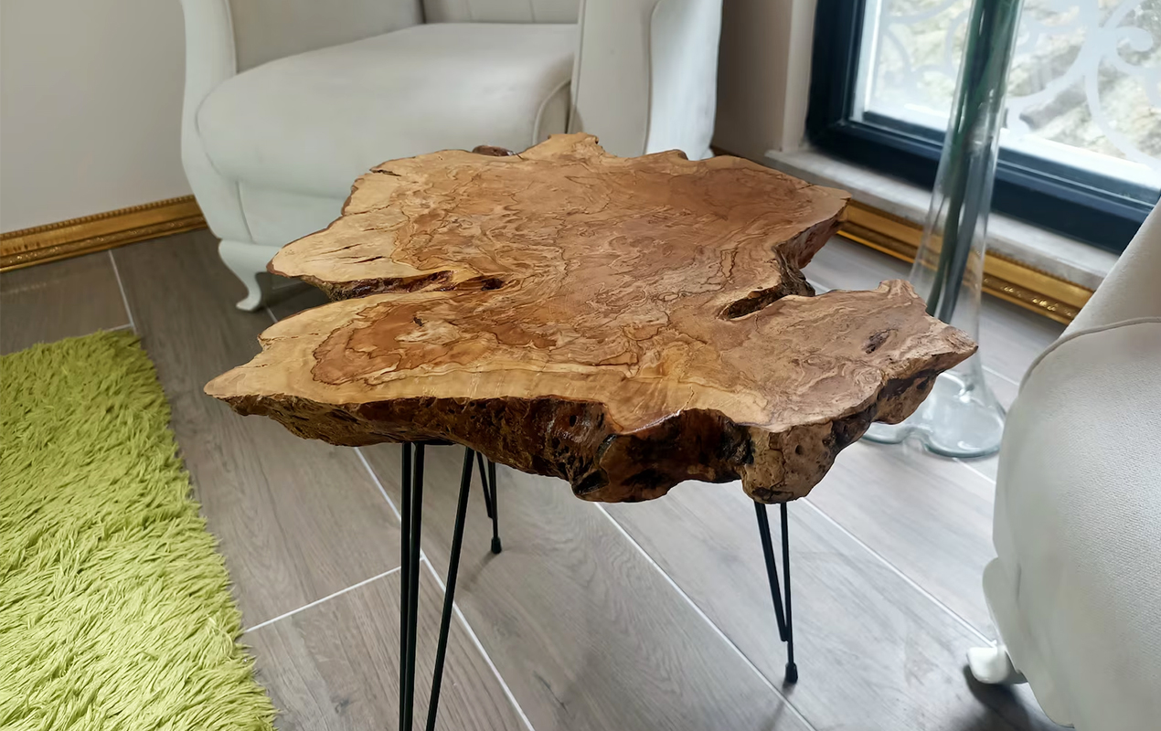 Live Edge Coffee Table with Harpin legs