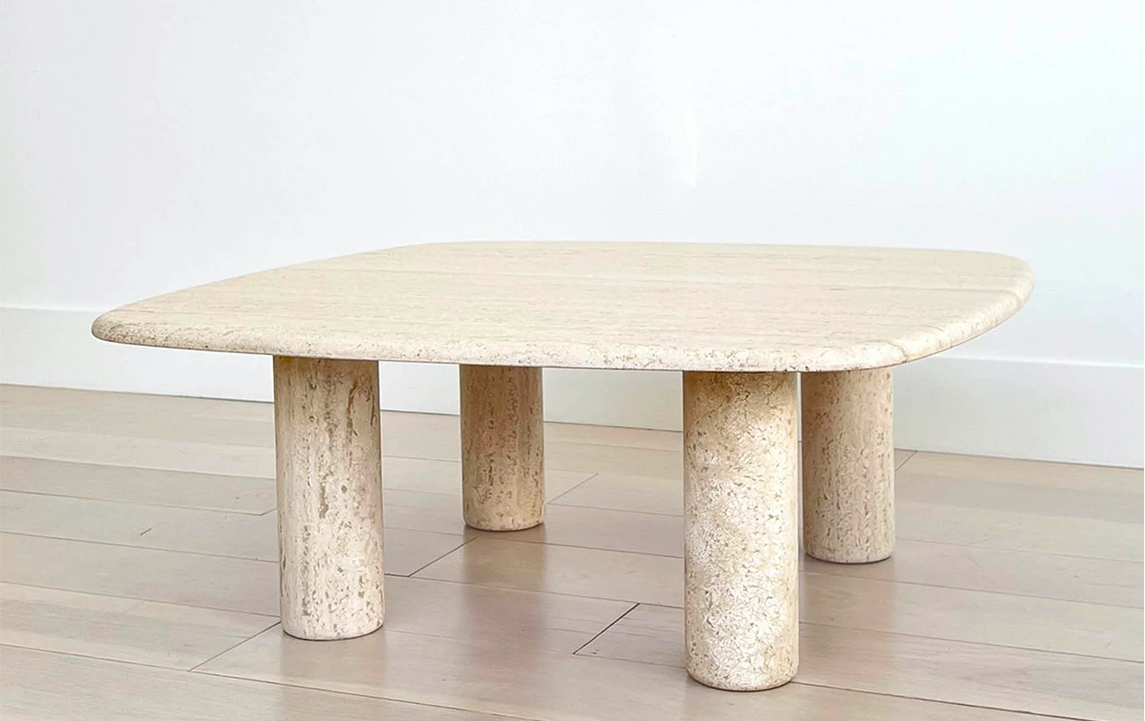 Modern table with cylindrical legs