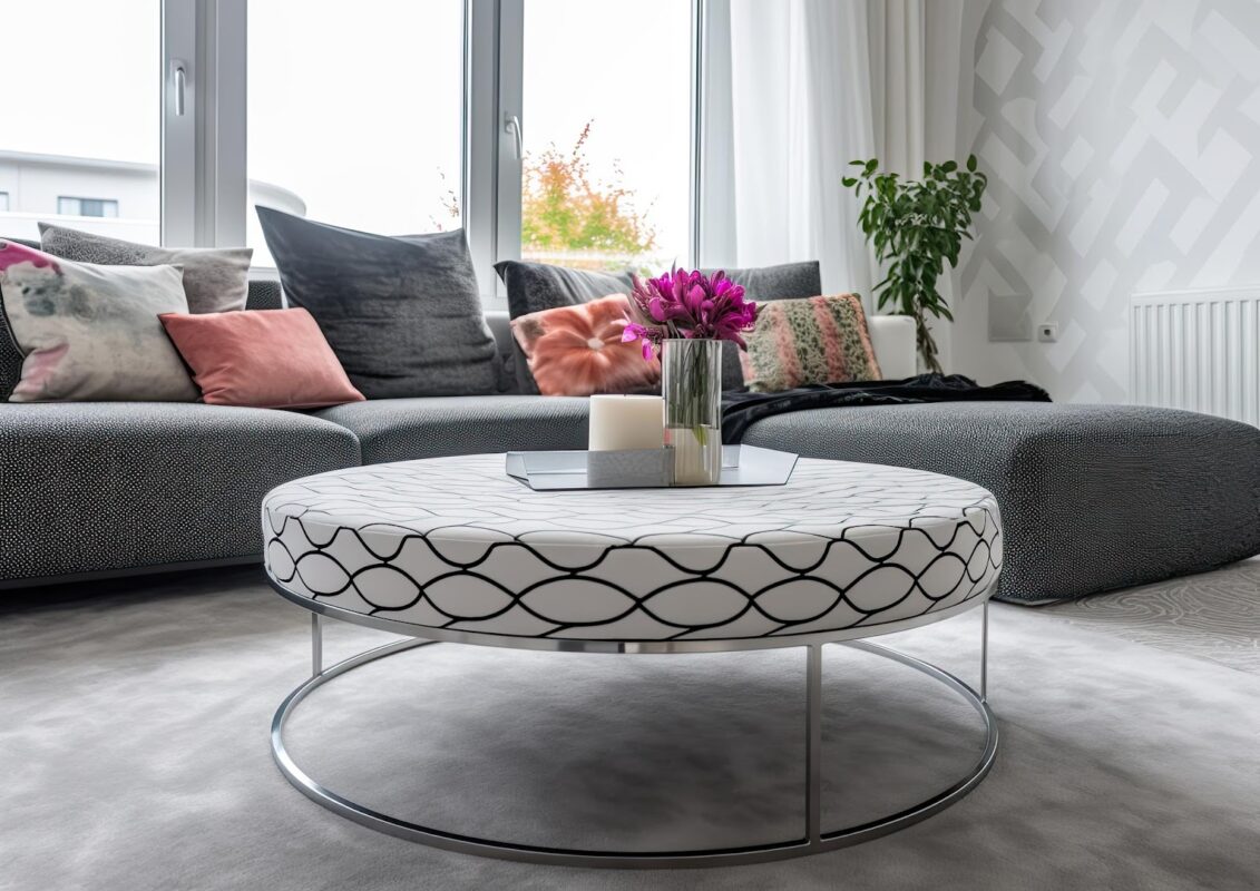 Home interior with leather furniture