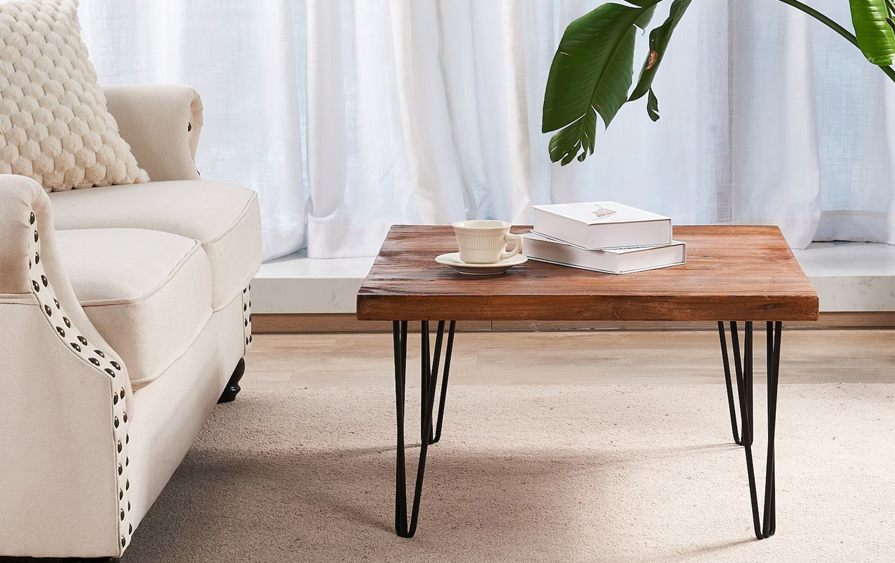 Small table with hairpin legs