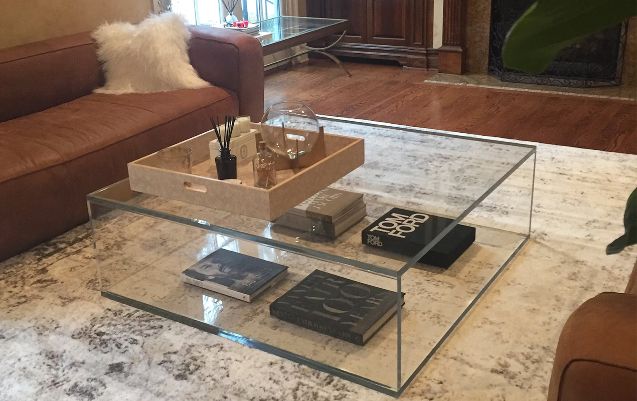 Acrylic square coffee table