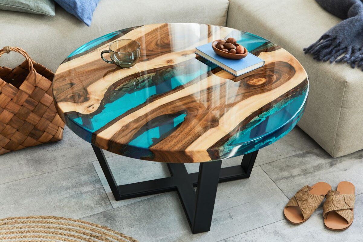 Wood And Epoxy Resin Table