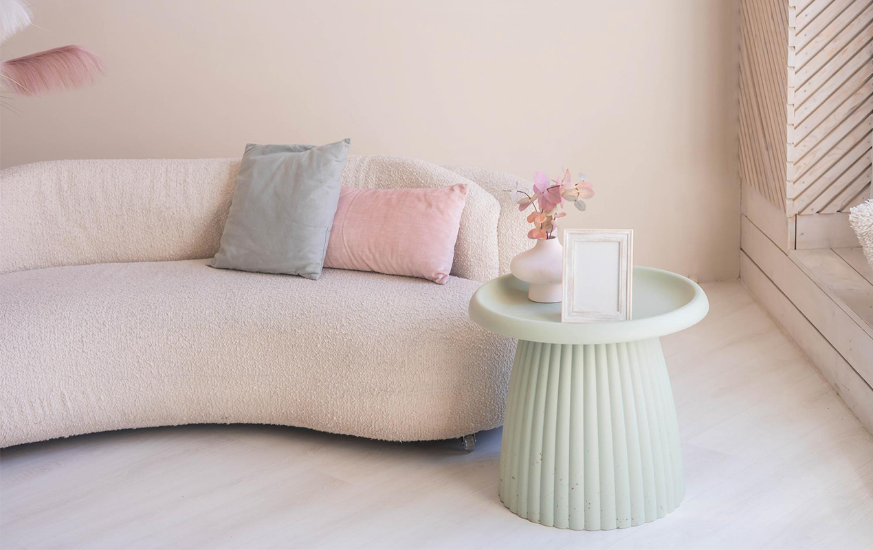 Pastel color ceramic coffee table