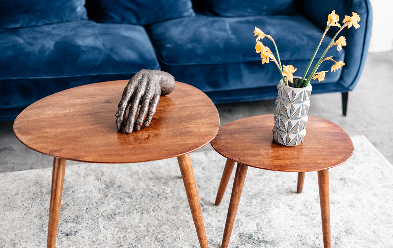 Small wooden nesting coffee tables