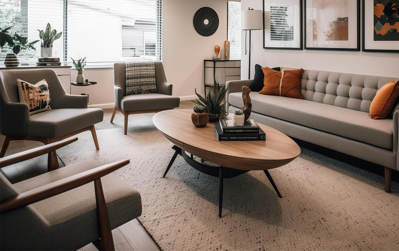 Interior design modern Scandinavian apartment living room