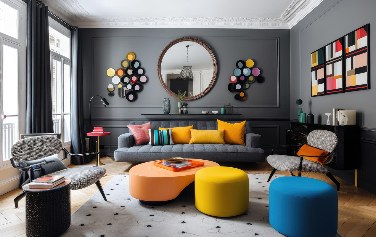 Interiors with bold color schemes