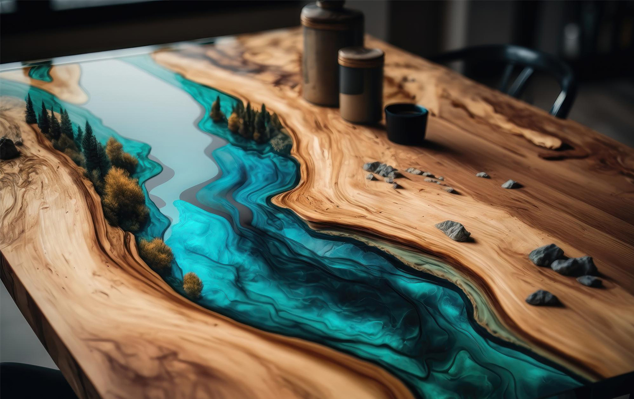River Resin Inlay Coffee Table