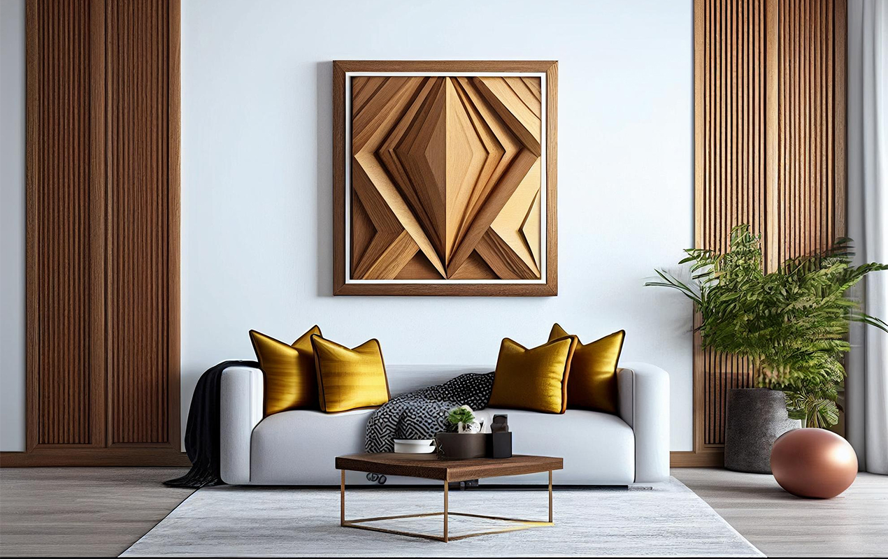 Living room with mahogany