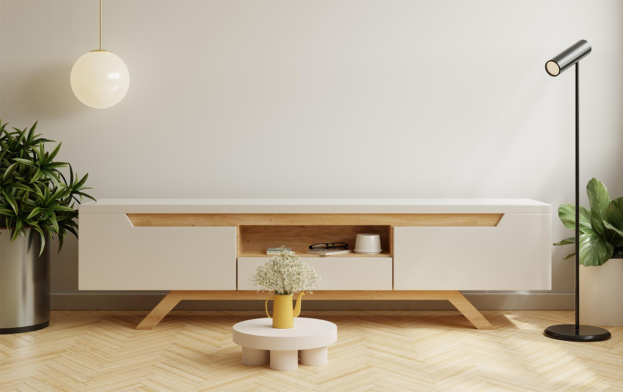 Living room with tiny coffee table
