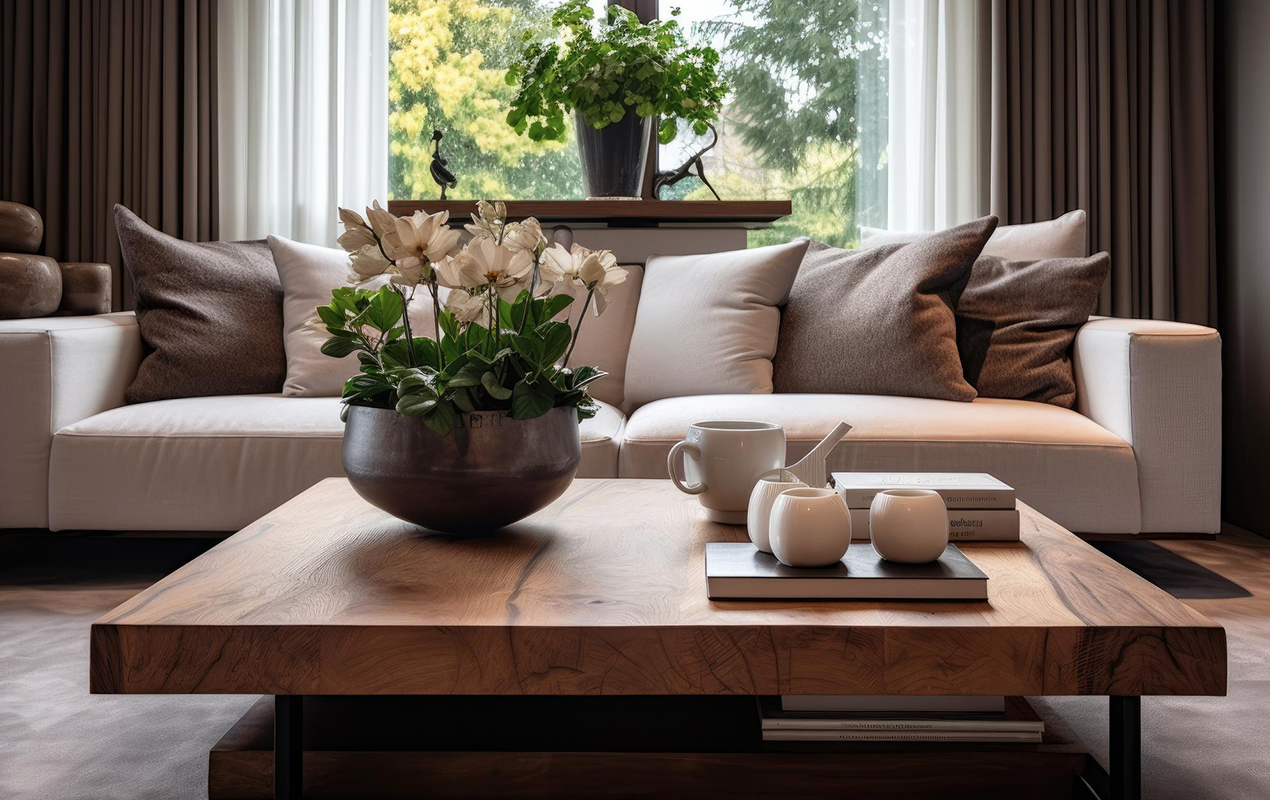 A Slice of Nature The Walnut Coffee Table with Unique Textures