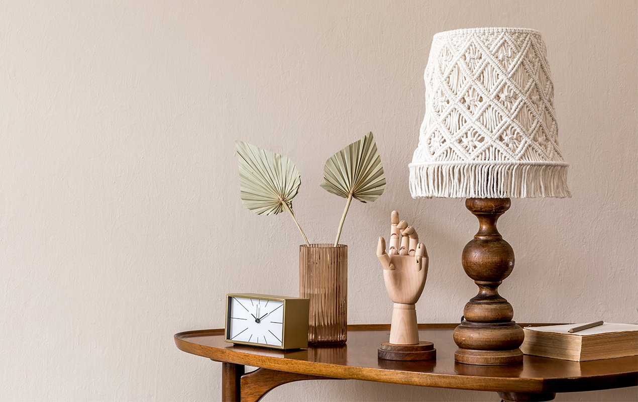 A Stylish Wooden Table with antique coffee table decor