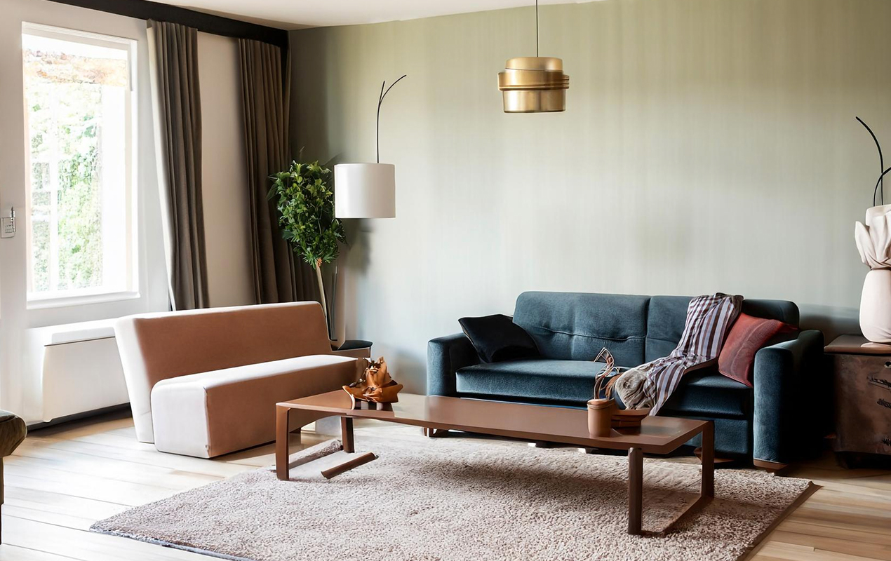 A Window to Serenity Walnut Coffee Table with a View