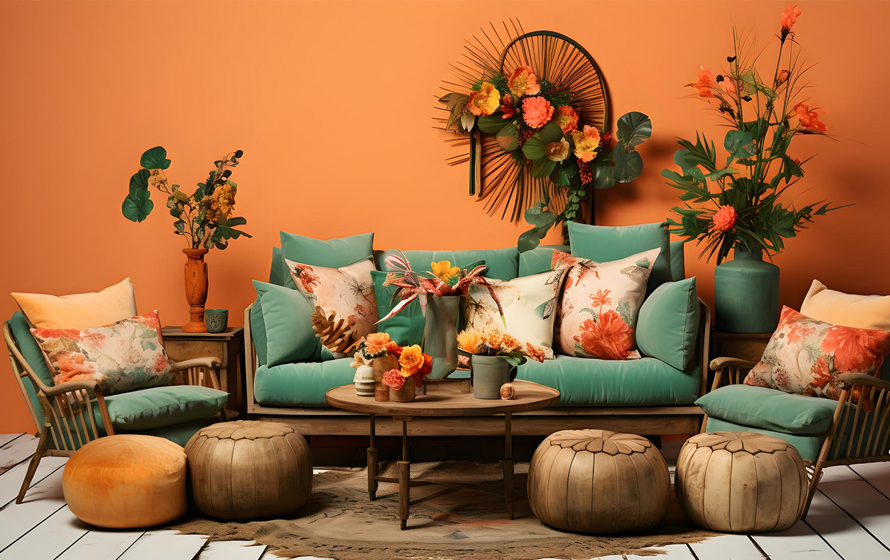 Boho Coffee Table and Lush Greenery