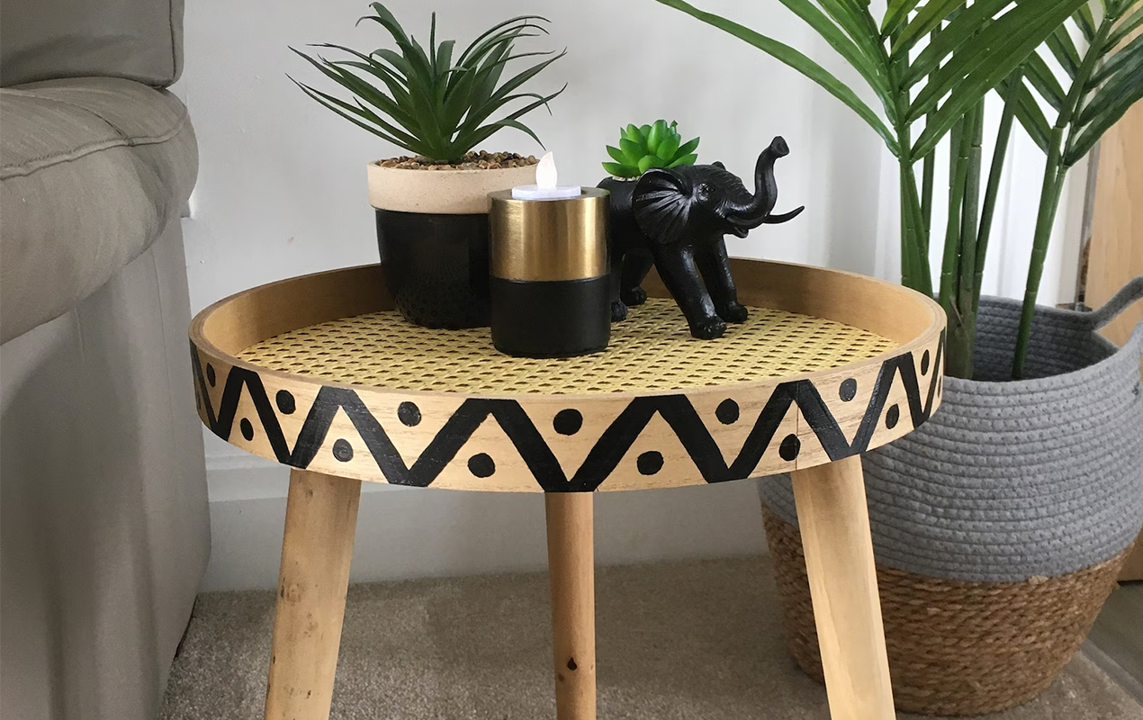 Boho Rattan Cane Coffee Table