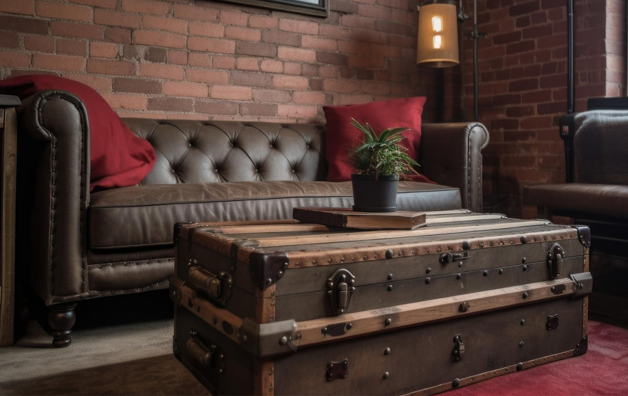 Classic Comfort: The Dark Brown Trunk Coffee Table