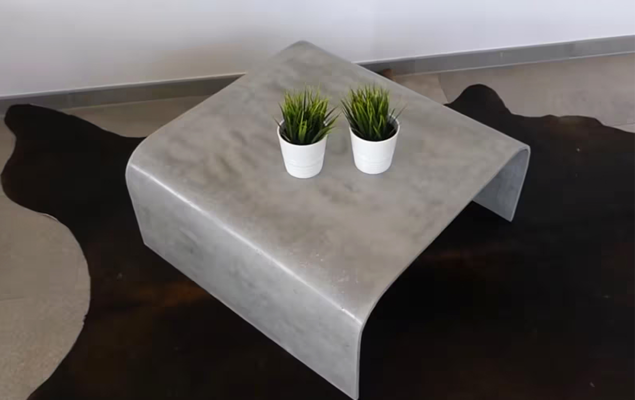 Compact Chic: The Stylish 'U' Concrete Coffee Table