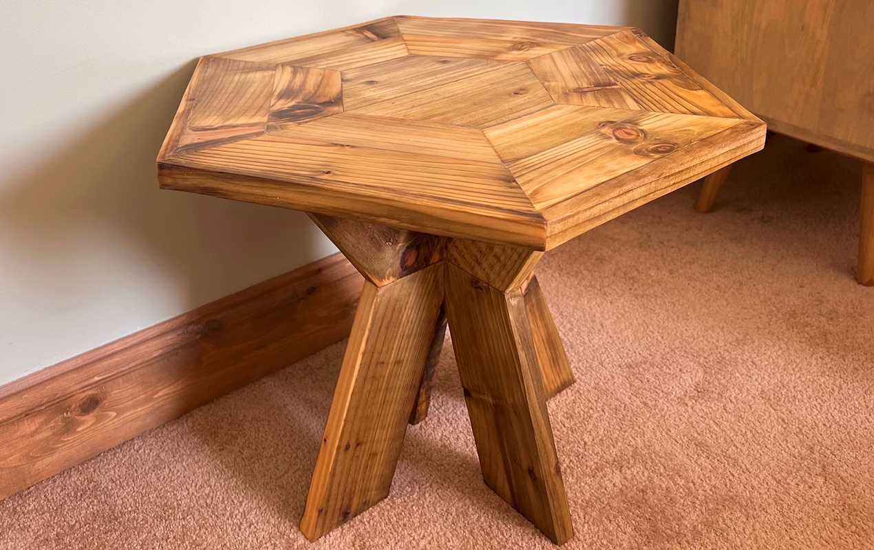 Craftsmanship Meets Design The Rustic Hexagon Coffee Table of Pine Timber Fashion