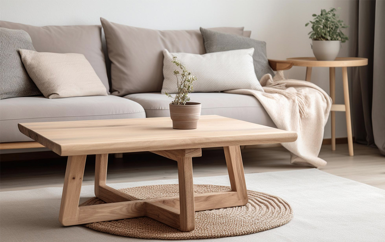 Crossed Legs Oak Table