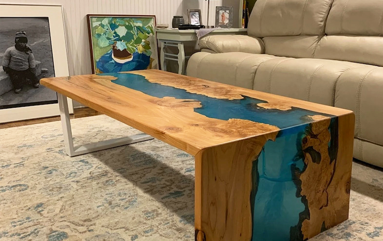 Custom Epoxy River Coffee Table